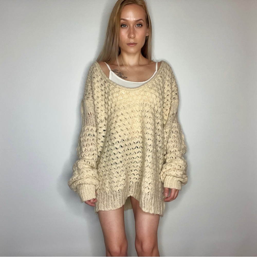 Free People Knit Cream Sweater